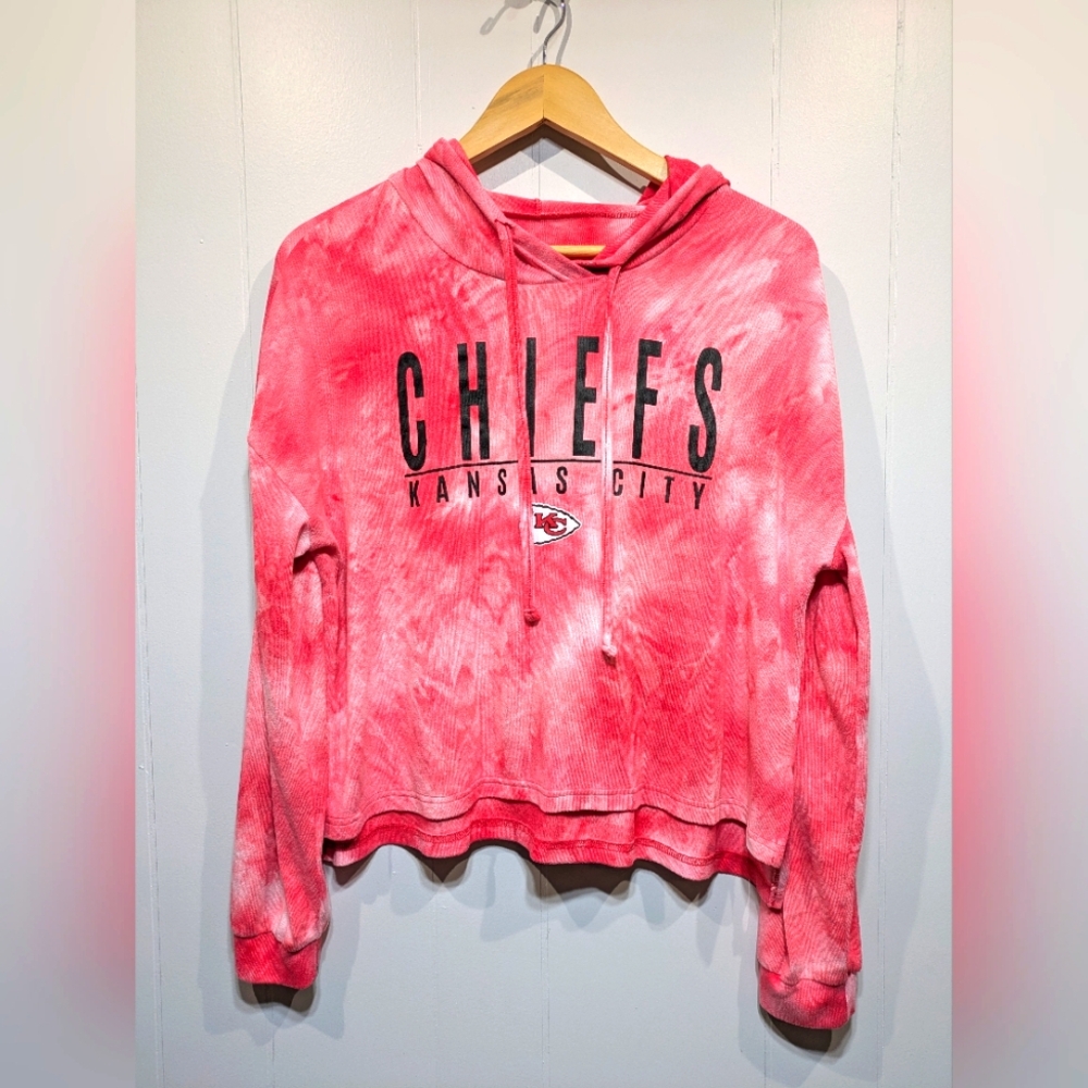 NFL Kansas City Chiefs Hoodie Sweatshirt Tie Dye Red Size Medium